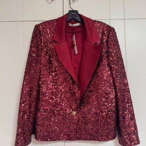 Alice + Olivia Devyn Sequin Short Blazer